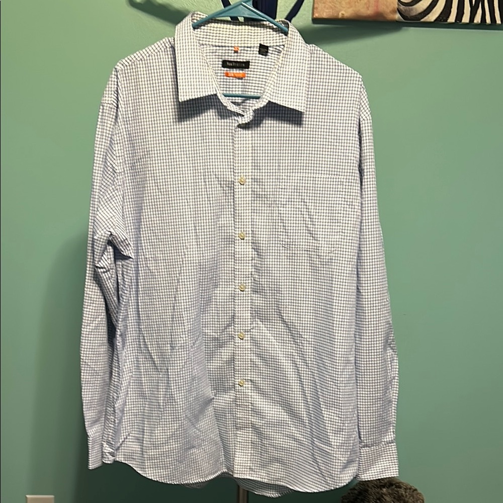 Van Heusen Blue and White Casual Button Down Shirt